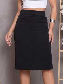Women Skirts - 黑色 - 查看 1