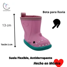 Bota Peques Shark Impermeable Lluvia Peques Tiburón Varios Colores - Rosa - Ver 5