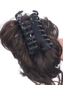 1pc Curly Hair Claw Clip For Updo, Volumizing Hairpiece Clip - Brown - View 2