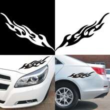 1 Pair 18cm Flame Pattern Motorcycle Rearview Mirror Stickers / Car Bumper Decals For Cruiser, Chopper, Street Bike, Off Road Vehicle, Dual Sports Bike - Yellow - View 8