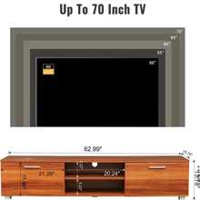 QQD TV Stand With UV High Glossy Front Modern Entertainment Center TV Stand For 65 70 Inch TV Television Stands With 2 Doors Media Cabinet For Living Room Bedroom