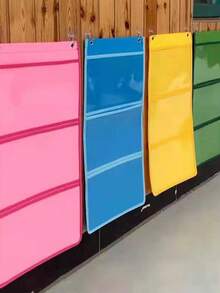 學校藝術品展示掛袋 A4/a5 作品和插圖書籍、課堂卡片、圖畫、圖片、課堂演示的袖珍圖表、教室掛袋儲物袋 - 藍色 - 查看 5