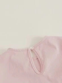 Young Girls' Cute Plant Printed Flounce Sleeve Long Sleeve Round Neck T-shirt For Autumn