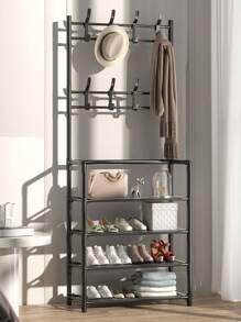 Combo de perchero para zapatos y ropa en color negro, 1 pieza - Negro - Ver 1