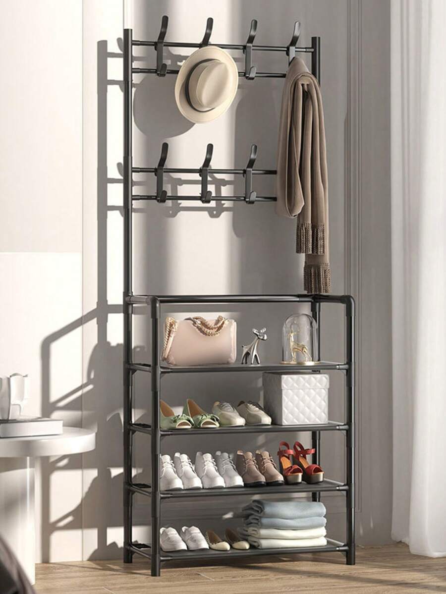 Combo de perchero para zapatos y ropa en color negro, 1 pieza - Negro - Ver 1