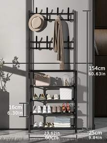 Combo de perchero para zapatos y ropa en color negro, 1 pieza - Negro - Ver 5