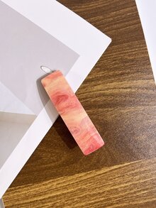 1pc Women's Fashionable Acrylic Hair Clip With Starry Sky& Water Pattern, Suitable For Daily Use - Pink - View 4