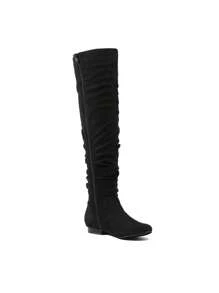 Women's Classic Over The Knee Thigh High Autumn Boots Elegant Fashionable Long Boots With Side Zipper - màu đen - Xem 6