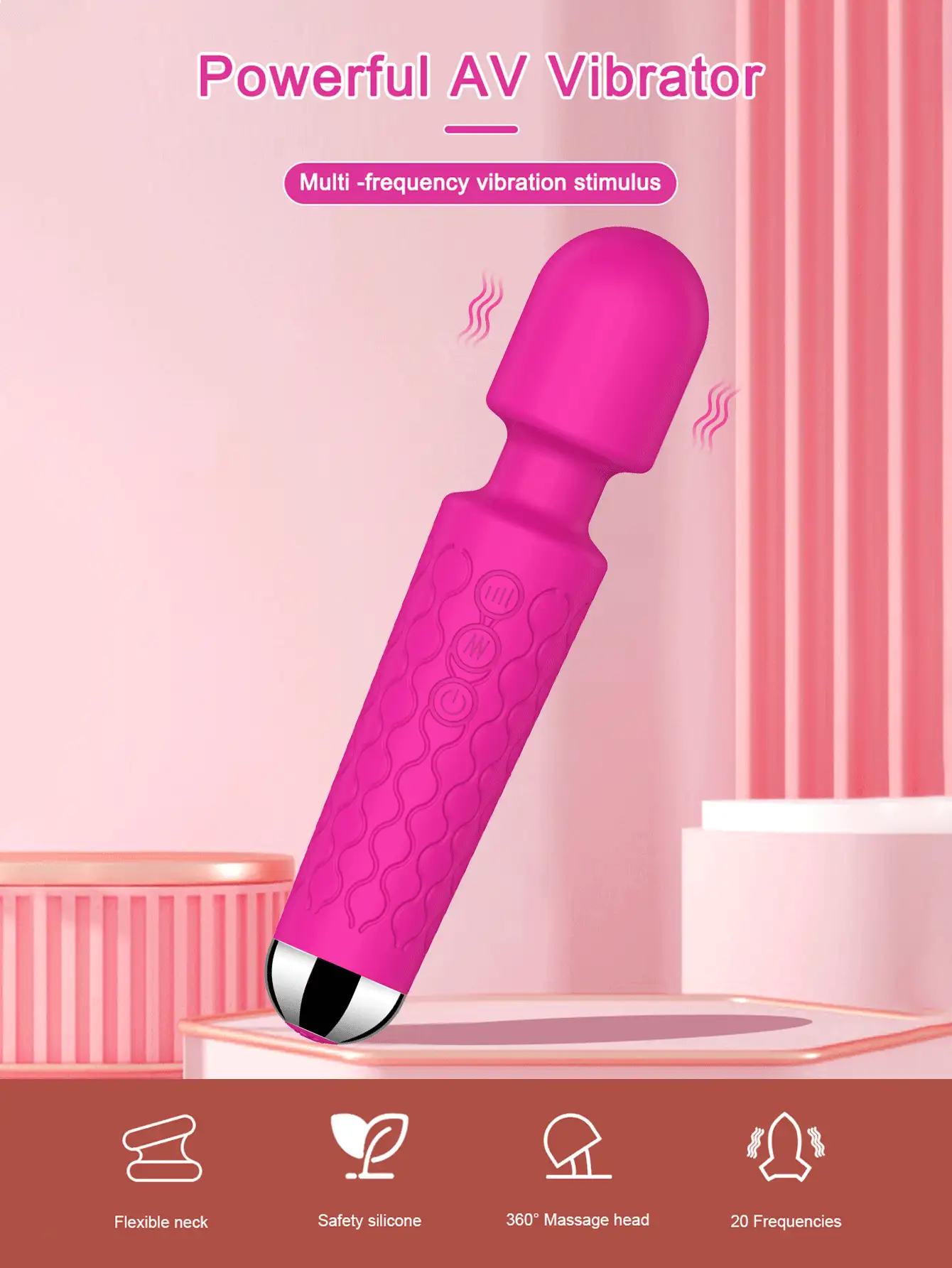 LIKETHAT Vibrador sexual sexy con vibrador clitoriano con 8 modos de vibración y 20 modos de frecuencia de vibración, potente vibrador varita de masaje personal, estimulador clitoriano, juguetes sexuales para adultos femeninos, juguetes sexuales juguetes de sexuales