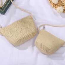 Children's Bag Straw Bag Little Girl Crossbody Mini Coin Purse - White - View 4