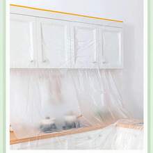 1捲家具防塵罩,沙發防塵罩,家具保護一次性塑膠膜,全面覆蓋防塵布,適用於家居裝修 - 無色 - 查看 2