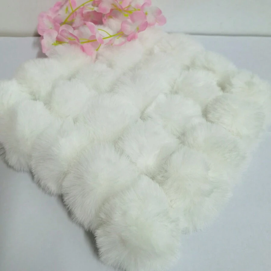 5 cái 8cm Trắng Quả bóng Lông Với Đàn hồi Vòng Đối với Thủ công mỹ nghệ , Móc khóa , , Găng tay , Túi xách , Dệt kim Mặt hàng - trắng - Xem 1