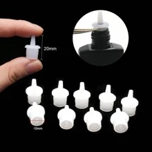 10/20 件装睫毛延长胶瓶盖通用替换堵塞塞胶嘴头嫁接睫毛工具配件 - 白色 - 查看 1