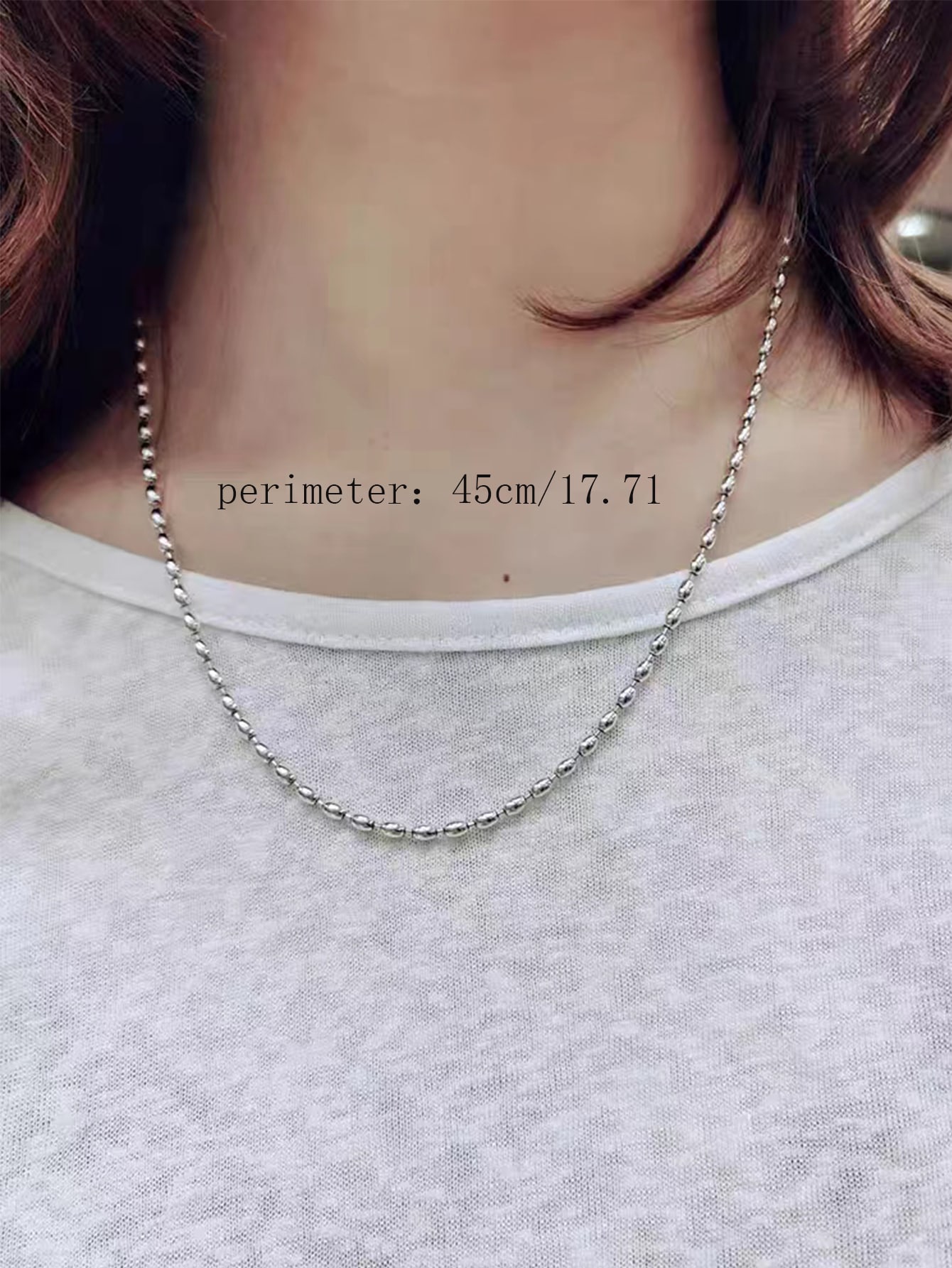 Stainless Steel Beaded Chain Necklace SHEIN USA