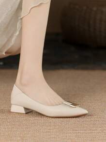 Tacones 3cm con tacón de punta - Beis - Ver 4