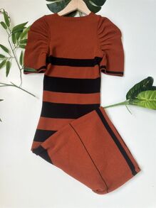 Women Sweater Dresses - 棕色 - 查看 4