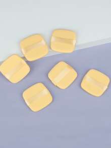 6 件裝黃色奶油餅乾設計氣墊海綿 - 柔軟不吸水粉底液粉撲,乾濕兩用 - 黃色 - 查看 3