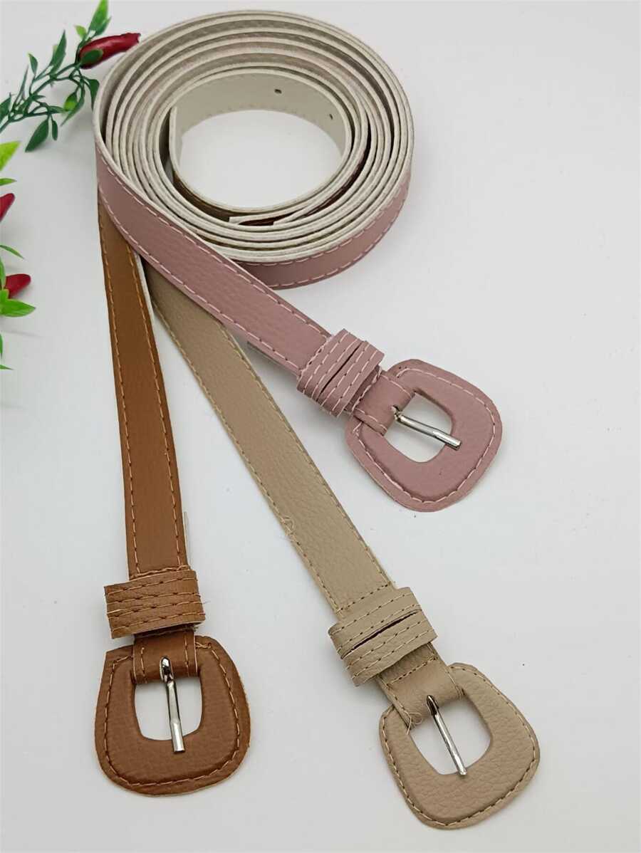 Women Belts - 藕粉色 - 查看 1