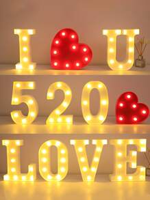 1pc LED Letter Light A-Z 26 Letters 0-9 Arabic Numerals, Red Heart, Pink Heart, Suitable For Birthday Party Decoration, Wedding Decoration, Decoration, Gift Decoration, Party Decoration Outdoor Lights Fairy Lights Christmas Decoration,Christmas Lights,Fairy Lights