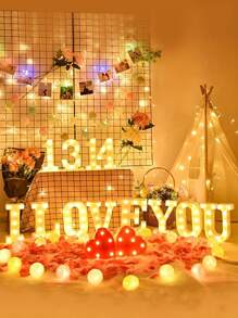 1pc LED Letter Light A-Z 26 Letters 0-9 Arabic Numerals, Red Heart, Pink Heart, Suitable For Birthday Party Decoration, Wedding Decoration, Decoration, Gift Decoration, Party Decoration Outdoor Lights Fairy Lights Christmas Decoration,Christmas Lights,Fairy Lights