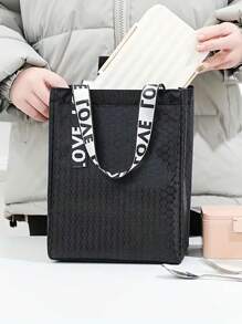 1 件隔热便携式便当袋 - 大容量、多功能、防水、可手洗 - 非常适合户外野餐、午餐和工作午餐 - 非常适合学校、教室和食堂的青少年和工人午餐袋女士午餐盒袋女士学校用品配件学校袋学校配件学校用品 - 黑色 - 查看 2