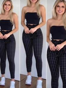 Women Pants - 黑與白 - 查看 2