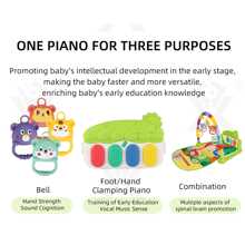 多功能室內遊戲柔軟的嬰兒毯子活動音樂播放睡眠地墊鋼琴鍵盤健身邊框嬰兒健身房地墊健身架鋼琴音樂玩具 - 綠色 - 查看 8