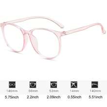 1pc Women's Luxurious Fashionable Pink Oversized Clear Lens Glasses Clear Glasses Accessories - Pink - View 5