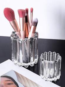 1 Pieza Tubo De Almacenamiento De Vidrio Pequeño Para Pinceles De Maquillaje - transparente - Ver 2