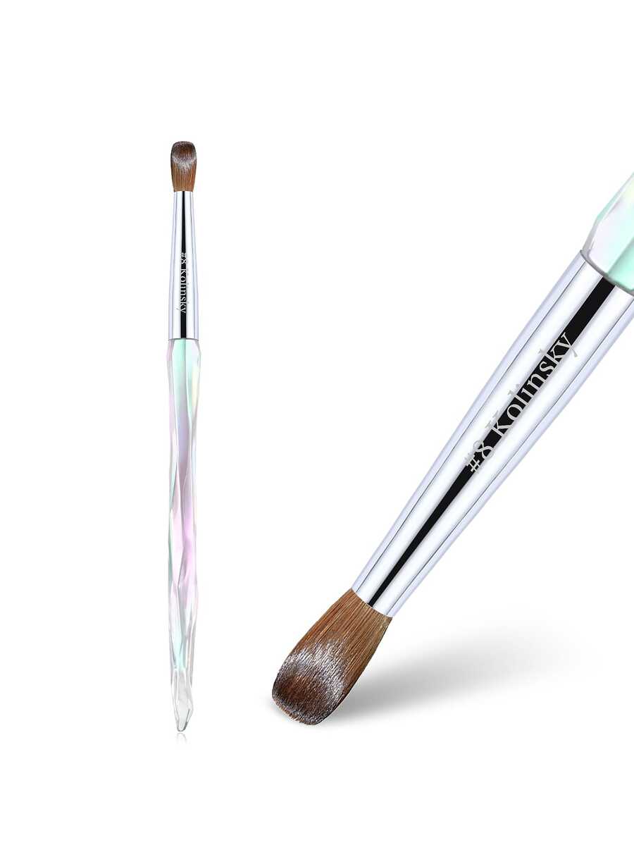 קולינסקי אקריליק מברשות ציפורניים מקצועיות אליפסה עגולה מברשת לק ג'ל מברשת לק ליישום אקריליק כלי מניקור עם ידית קריסטל לסלון ביתי עשה זאת בעצמך - ריבוי צבעים - ראה 1