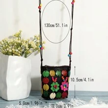 1 chiếc túi đeo chéo hình vỏ dừa nhiều màu thủ công có khóa kéo phong cách Boho phù hợp cho phụ nữ mua sắm hẹn hò ngày lễ du lịch tiệc lễ hội quà tặng Giáng sinh quà tặng Lễ Tạ ơn quà tặng cổ điển cho phụ nữ - Nhiều màu - Xem 4
