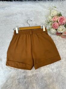 Women Shorts - 卡其色 - 查看 4