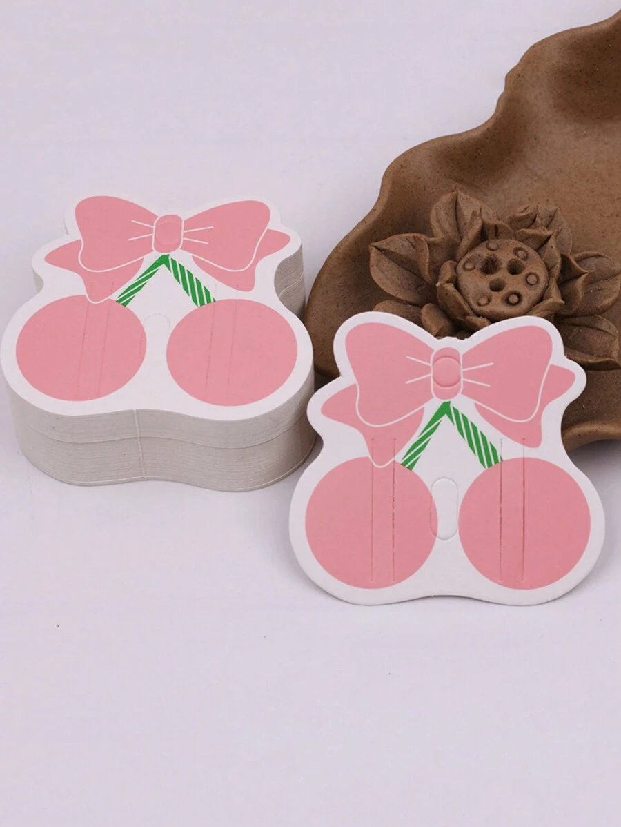 30入組時尚櫻桃形狀珠寶包裝紙板儲物盒 - 粉色 - 查看 1