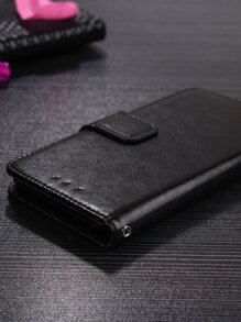 keyunfei 1pc Black Card Slot Wallet Case Flip Cover Phone Case Compatible With Apple 14pro/A03/Honor 90/Nova9/Redmi 12 Pro/Nokia 5.4/Oppo Find X5/Realme 8 - Black - View 8