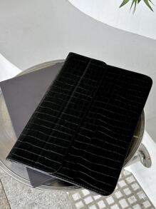 二合一鳄鱼纹笔记本电脑包，可用作笔记本电脑支架，适用于 13-15 英寸 Macbook，笔记本电脑包，便携式笔记本电脑保护套 - 黑色 - 查看 5