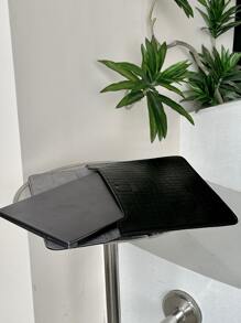 二合一鳄鱼纹笔记本电脑包，可用作笔记本电脑支架，适用于 13-15 英寸 Macbook，笔记本电脑包，便携式笔记本电脑保护套 - 黑色 - 查看 4