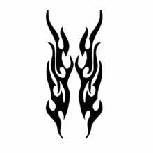1 Pair 18cm Flame Pattern Motorcycle Rearview Mirror Stickers / Car Bumper Decals For Cruiser, Chopper, Street Bike, Off Road Vehicle, Dual Sports Bike - Yellow - View 7