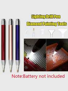 Led Light Pink Diamond Painting Pen With Diamond Tips (battery Not Included) - Pink - View 6