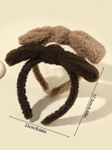 2pcs Women's Multicolor Rabbit Ear & Bear Ear Headband, Cute & Simple Hair Hoop For Daily Wear - Multicolor - View 5