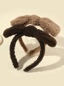 2pcs Women's Multicolor Rabbit Ear & Bear Ear Headband, Cute & Simple Hair Hoop For Daily Wear - Multicolor - View 2