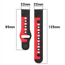 New Double-color Silicone Strap Compatible With Samsung Galaxy Watch 6, Available In 20mm And 22mm Sizes - Red - View 7