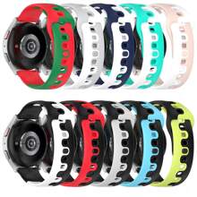 New Double-color Silicone Strap Compatible With Samsung Galaxy Watch 6, Available In 20mm And 22mm Sizes - Red - View 5