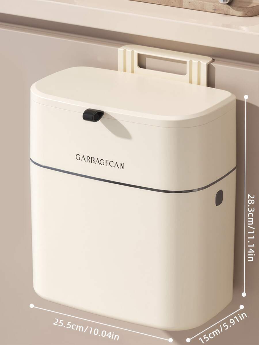 1pc Hanging Trash Bin, 2.4 Gallon (approximately 9 Liter) Small Garbage