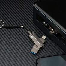 HP Type C Pendrive USB 3.1 X5200M 32GB 64GB 128GB OTG USB閃存盤 2合1雙金屬記憶體棒，適用於智慧型手機和平板電腦 - 黑色 - 查看 8