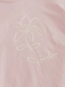 Young Girls' Cute Plant Printed Flounce Sleeve Long Sleeve Round Neck T-shirt For Autumn