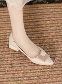 Tacones 3cm con tacón de punta - Beis - Ver 5