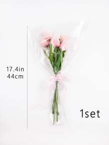 1 set/2 sets, 17.4in/44cm, Flores artificiales, Ramo artificial de tulipanes, Ramo floral de tacto real, Ramo de tulipanes para regalo, Decoración de picnic de fiesta, Ramo de tulipanes falsos, Adecuado para decoración del hogar, boda al aire libre, fiesta, decoración de dormitorio, decoración del hogar, decoración de fiestas, regalo del Día de la Madre, regalo del Día de San Valentín, regalo de cumpleaños, decoración de regreso a la escuela, decoración de primavera en el hogar, decoración de cocina, oficina, ceremonia de graduación - Rosa - Ver 3