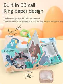 Libro de niños con dibujos animados paño cognitivo con diferente en forma de colgante cuerda - Multicolor - Ver 3