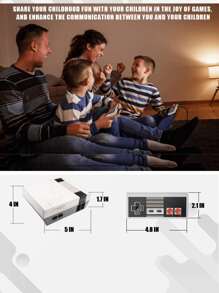 Retro Game Console, Built-In 620 Classic Video Game Console, Handheld Family TV Game Console For Kids And Adults With AV Output, - Multicolor - View 5