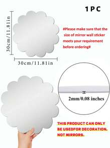 1 miếng dán tường gương hình dạng bất đối xứng, miếng dán gương Acrylic dày 2mm, thích hợp cho phòng ngủ, phòng khách, phòng tắm, nhà bếp. Quà tặng tốt nhất - Bạc - Xem 3